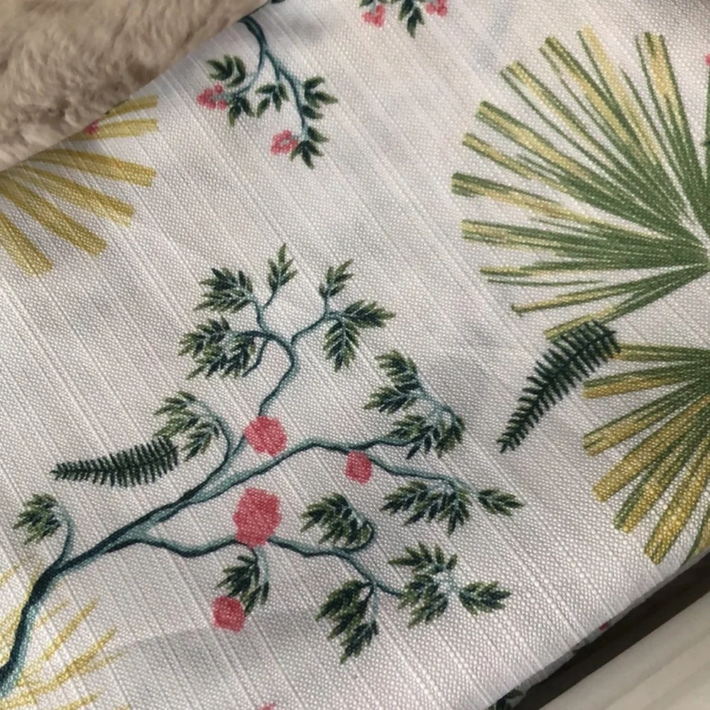 Bird & Palm Print Shower Curtain Set